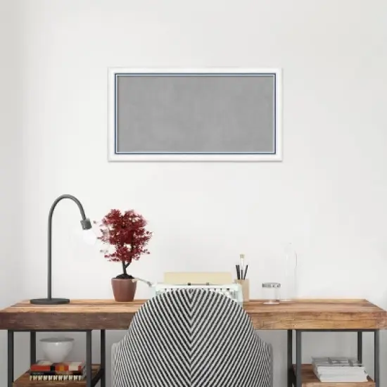 26"x14" Morgan Framed Magnetic Board White/Blue - Amanti Art image {7}