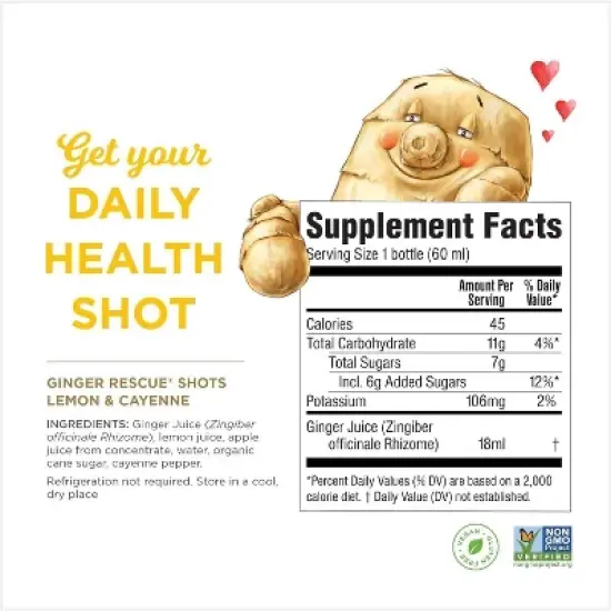 The Ginger People - Ginger Rescue Shots - Lemon and Cayenne - 2 fl oz/12ct image {3}