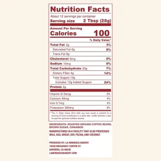 La Monarca Bakery Cafe De Olla Cinnamon and Brown Sugar Medium Roast Ground Coffee - 12oz image {2}