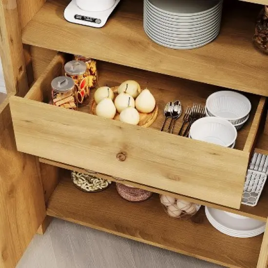 Kitchen Pantry Cabinet, 71" Tall Wooden Cupboard Pantry Storage Cabinet with Acrylic Doors and Adjustable Shelves, Sturdy Frame for Kitchen image {4}