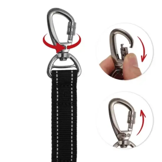 Unique Bargains Dog Car Seatbelt 45.28"-70.08" Shock Absorbing with 2 Padded Handle Metal Carabiner Clip for Medium Large Dogs image {2}