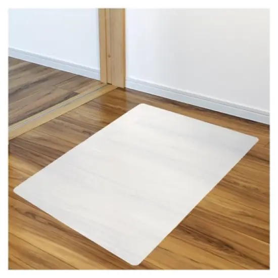 29"x46" Polypropylene Anti-Slip Chair Mat for Hard Floors Rectangular White - Floortex image {2}