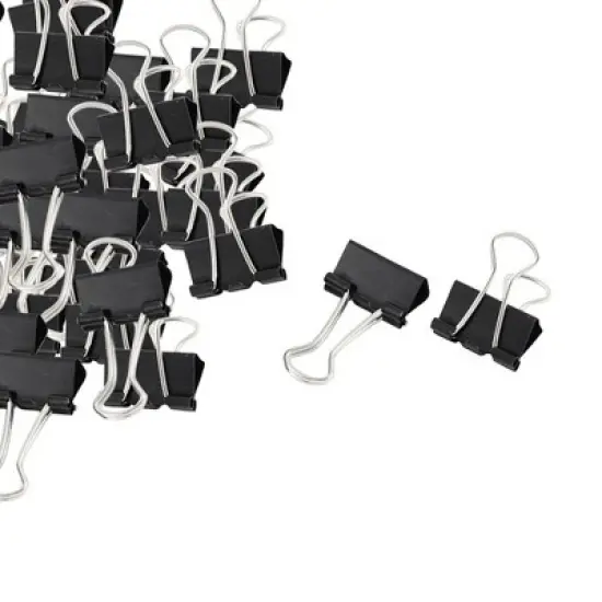 Unique Bargains Paper Document Office Stationery Metal Binder Clips Black 48 Pcs image {5}