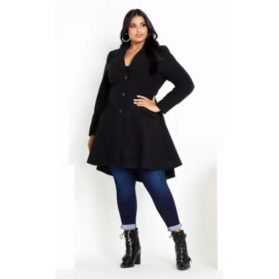 Women's Plus Size Olivia Coat - black | CITY CHIC image {1}