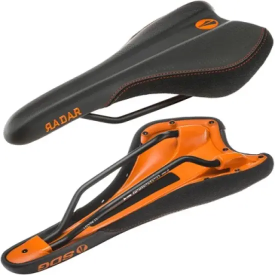 SDG Radar Saddle - Black/Orange Rail Material: Titanium Alloy Width: 138 image {3}