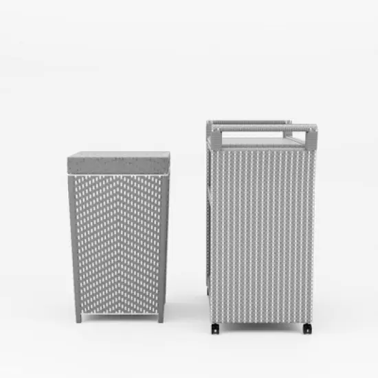 2pc Maksville Contemporary Outdoor Serving Cart & Trash Can - miBasics
 image {4}