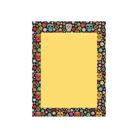 Great Papers Marigold And Sugar Skulls Holiday Letterhead Multicolor 50/Pack (2023037) image {1}