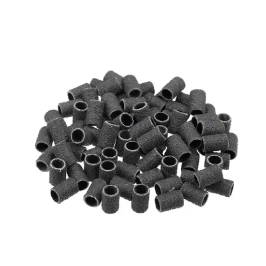 Unique Bargains Nail Drill Bits 80 Grit Sanding Bands Set 100 Pcs Black image {4}