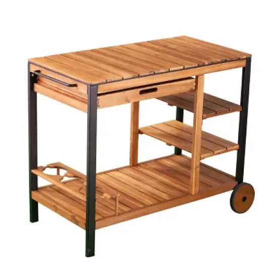 Murcott Outdoor Bar Cart - Natural - SEI image {2}