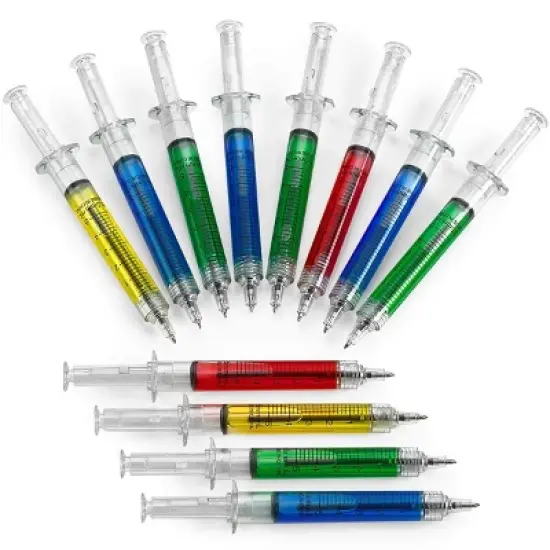 Kicko Syringe Pens, 12 Pack Multi-Color Syringe Pen image {1}