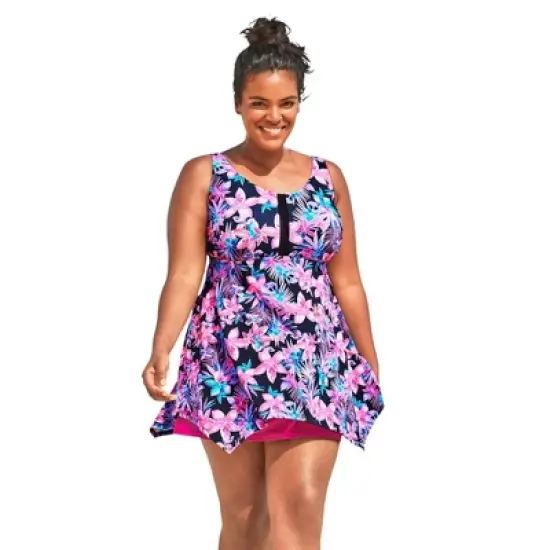 Swim 365 Women&rsquo;s Plus Size Longer-Length Tankini Top image {6}
