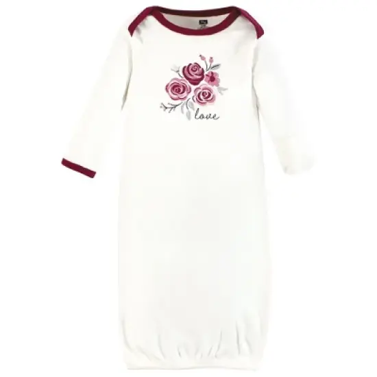 Hudson Baby Infant Girl Gown, Swaddle Blanket and Cap or Headband, Rose, 0-6 Months image {3}