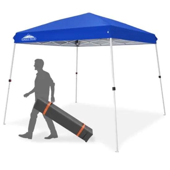 EAGLE PEAK 10x10ft Slant Leg Pop Up Canopy Tent,10x10 Base 8x8 Top image {7}