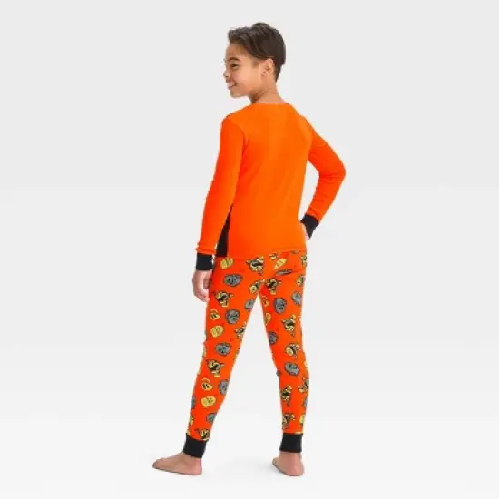 Boys' Pac-Man Halloween Long Sleeve 2pc Pajama Set - Black/Orange image {1}