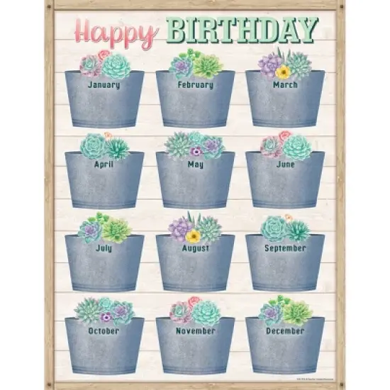 Teacher Created Resources&reg; Rustic Bloom Succulents, 4 Chart Set image {4}