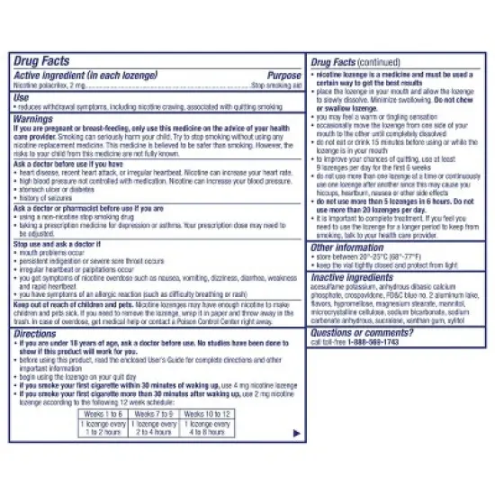 Nicorette 2mg Mini Lozenge Stop Smoking Aid - Mint image {1}