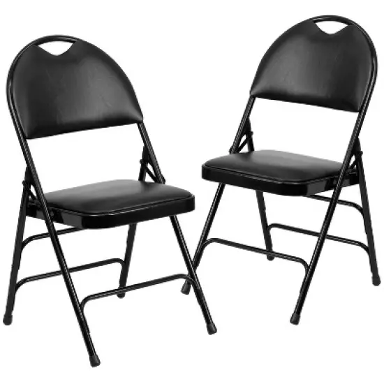 Emma and Oliver 2 Pack Home & Office Easy-Carry Party Events Padded Folding Chair image {11}