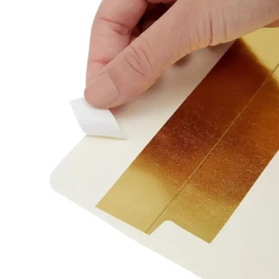 Best Paper Greetings 50 Pack Ivory and Gold Envelopes 4x6, A6 Size for Wedding and Party Invitations, Self Adhesive Peel-and-Stick image {5}