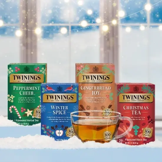 Twinings Holiday Sweet & Spicy Tea Variety 2-Pack &ndash; Caffeinated Christmas Tea and Caffeine-Free Winter Spice Herbal, Christmas Gift, 20 Tea Bags Ea image {5}