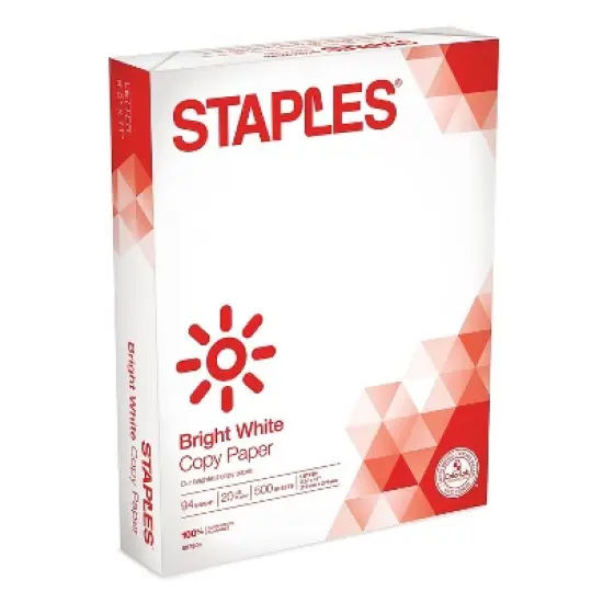 Staples Select 8.5" x 11" Copy Paper 20 lbs 94 Brightness 500/Ream (20471) 20471-US image {1}