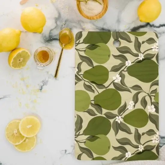 Cuss Yeah Designs Abstract Pears Cutting Board Rectangle - Deny Designs image {1}