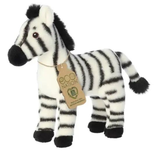 Aurora Eco Nation 10" Zebra White Stuffed Animal image {4}