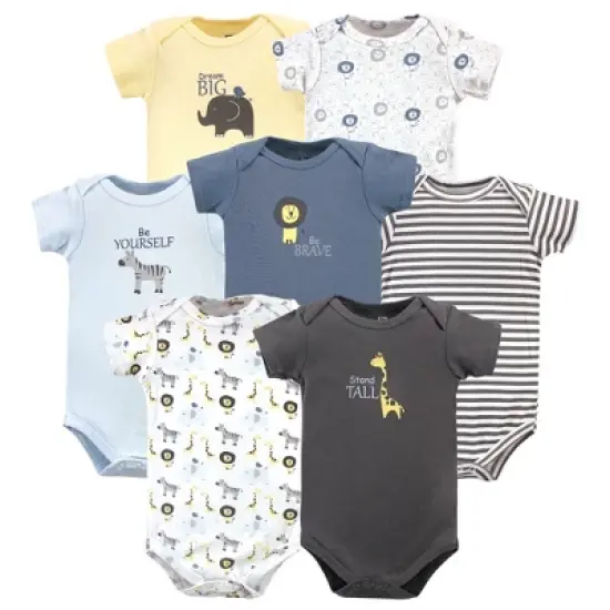 Hudson Baby Infant Boy Cotton Bodysuits 7pk, Safari image {8}
