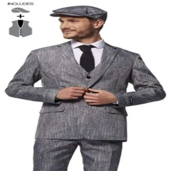 Suitmeister Men's Party Suit - 20's Gangster Grey image {2}
