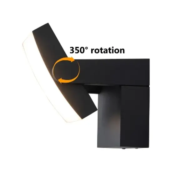 C Cattleya Black Aluminum LED Indoor Outdoor Wall Light with Rotatable Light Direction image {2}