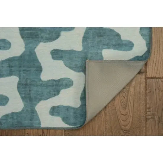 Odessa Washable Outdoor Rug Aqua/Green - Linon image {3}