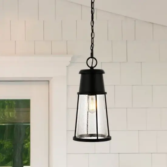 Laela 8.4" Outdoor Pendant - PLT4035 - Black - Safavieh image {4}