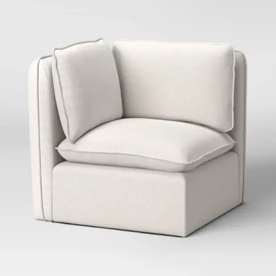 3pc Haven French Seam Modular Sectional Cream - Threshold&trade; image {1}