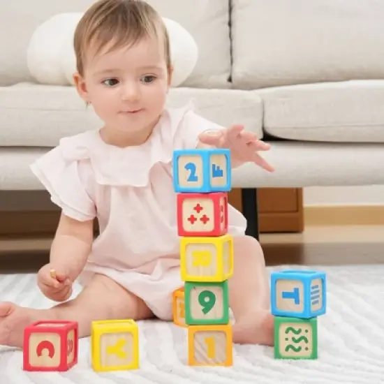 Hape My First Wooden Blocks Stacking Toy image {10}
