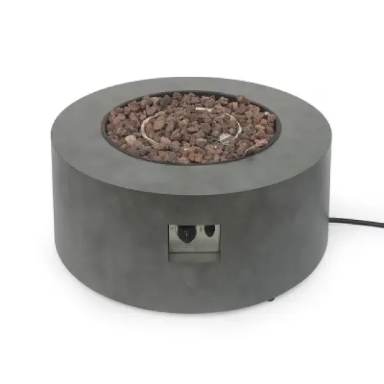 Wellington Outdoor 40000 BTU Circular Fire Pit with Concrete Finish - Christopher Knight Home image {6}