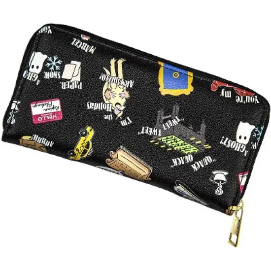 FRIENDS The TV Series Allover Themed Designs Zip Around Wallet Black image {2}