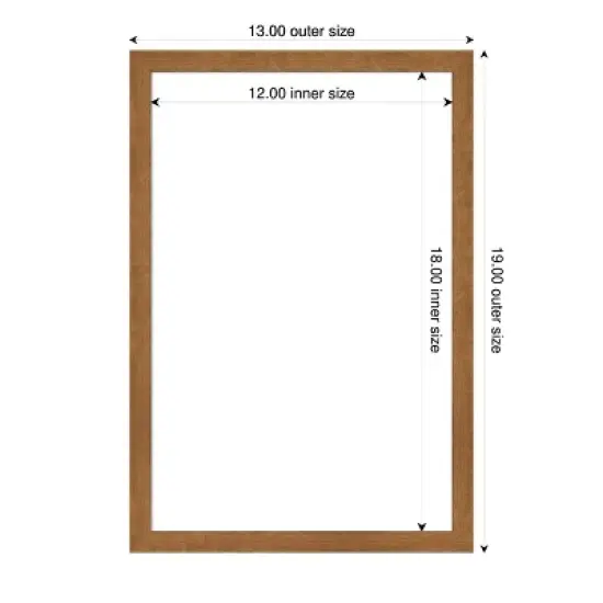 Amanti Art Carlisle Blonde Narrow Framed Dry Erase Magnetic Board image {4}