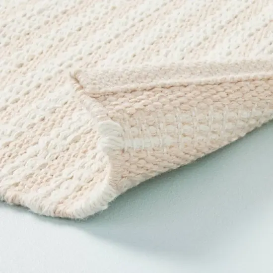 Textured Stripe Indoor/Outdoor Woven Area Rug Beige/Cream - Hearth & Hand&trade; with Magnolia image {3}
