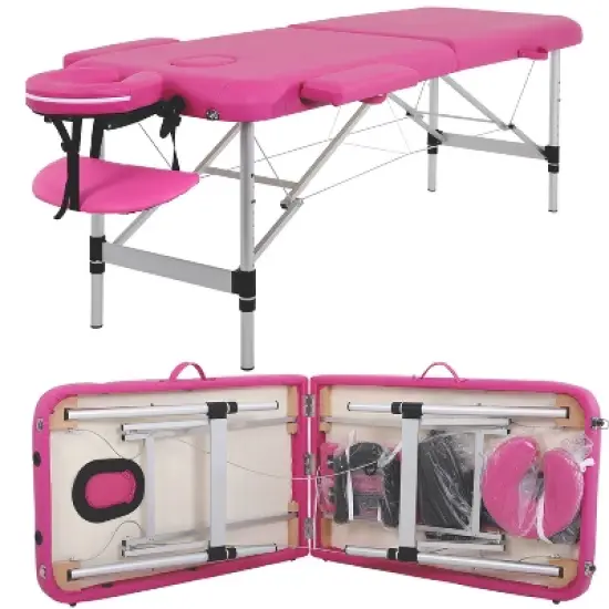 FDW Aluminium Portable Massage Table 2 Fold Height Adjustable image {8}