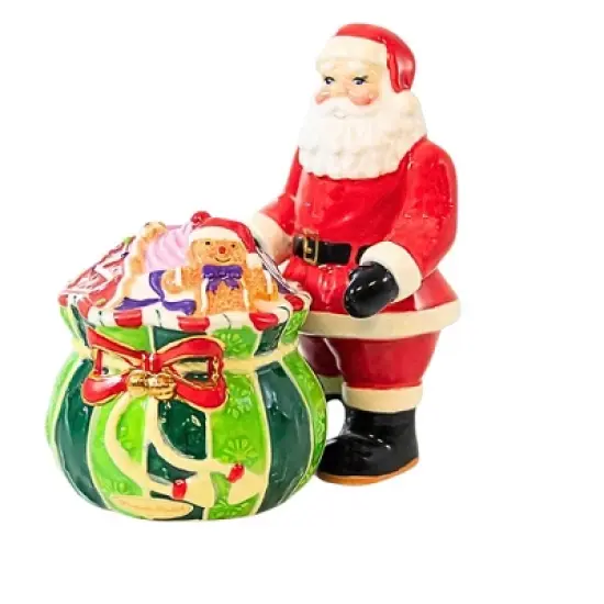 Christopher Radko 4.5 Inch Splendid Santa Salt & Pepper Set Christmas Salt And Pepper Shaker , Home For The Holiday (2PC) image {3}