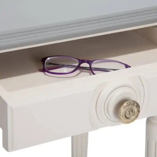 Amos Side Table with Drawer Cream/Gray - ClickDecor image {2}