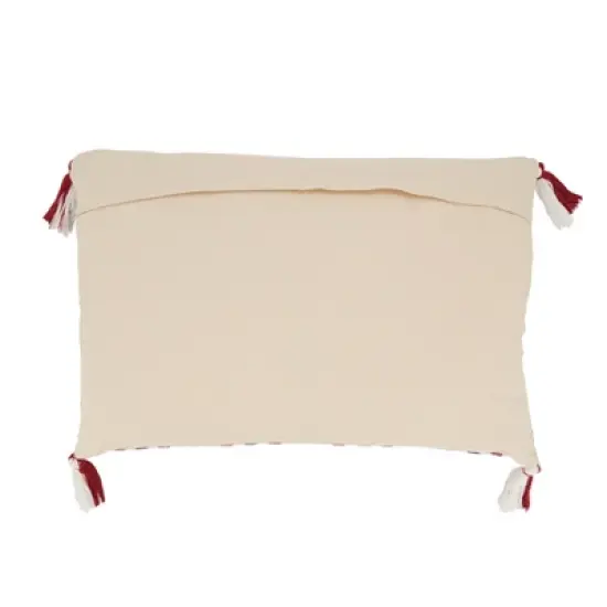 Saro Lifestyle Tasseled Plaid Outdoor Down Filled Throw Pillow image {1}