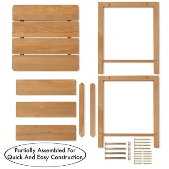 Casafield Adirondack Side Table, Cedar Wood Outdoor End Table with Shelf for Patio, Deck, Lawn, and Garden image {6}