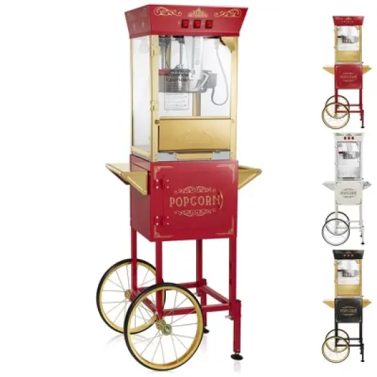 Olde Midway Movie Theater-Style Popcorn Machine Popper with Cart and 10 oz Kettle image {7}