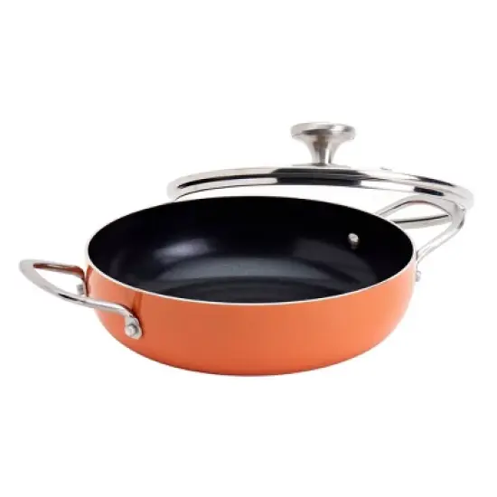 Infuse 3qt Nonstick Aluminum Caldero Orange: 3 Quart Pot, Stock Cookware, Hand Wash, Gas & Electric Compatible image {4}