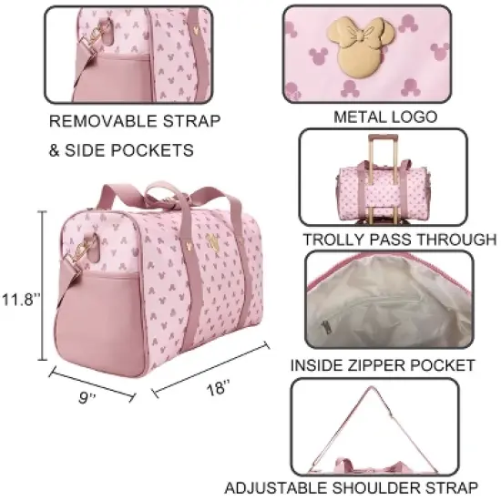Disney Minnie Mouse Ears Pink 18" Duffle Bag image {3}