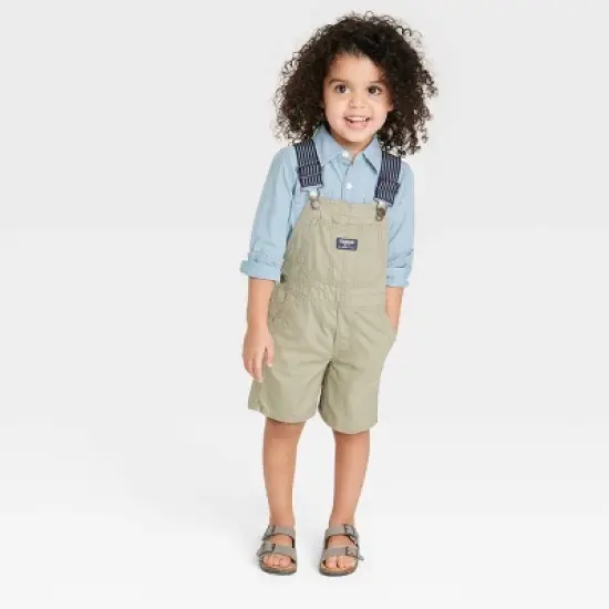OshKosh B'gosh Toddler Boys' Solid Shortalls - Olive Green image {3}