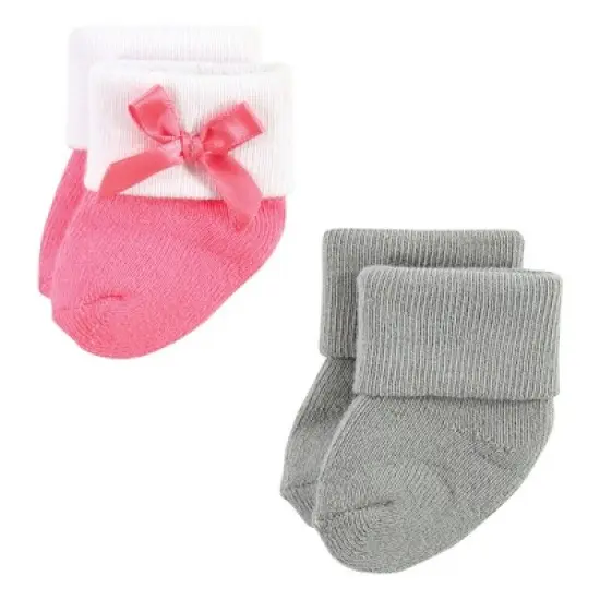 Hudson Baby Infant Girl Cotton Rich Newborn and Terry Socks, Love 12-Pack image {5}