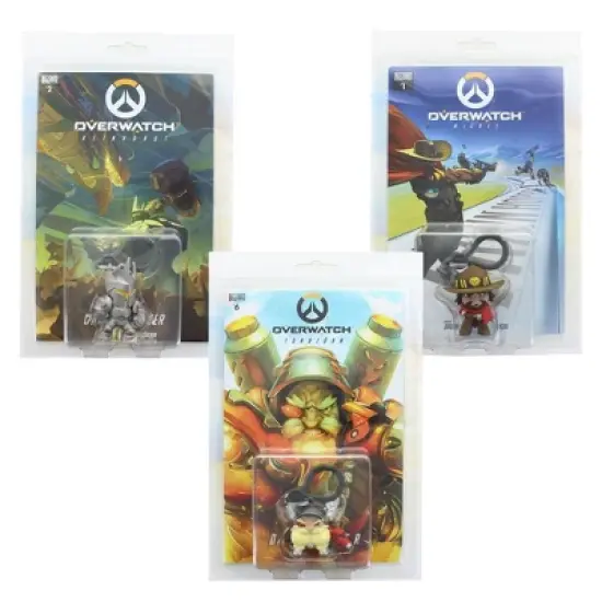 UCC Distributing Overwatch Hanger Mini Figure & Comic Book Set of 3: McCree, Reinhardt, & Torbjorn image {1}