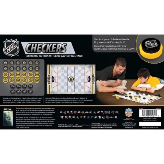 MasterPieces Officially licensed NHL Boston Bruins Checkers Board Game for Families and Kids ages 6 and Up image {3}