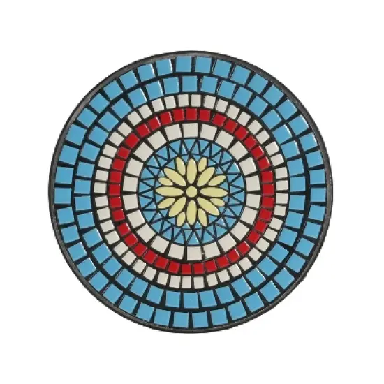 Christopher Knight Home Jaxon Patio Iron and Ceramic Tile Accent Table with Shelf image {4}